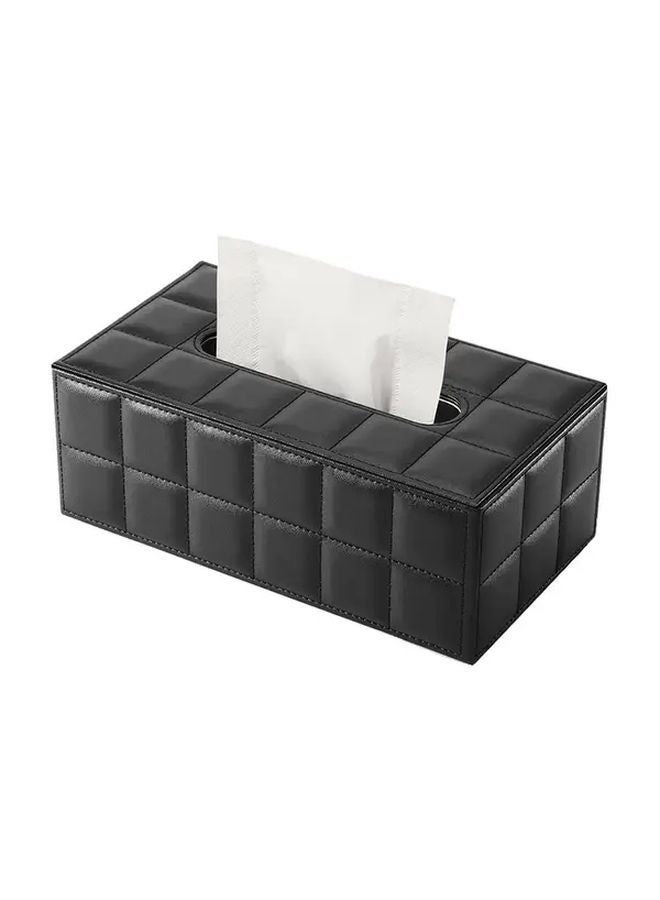 صندوق مناديل من الجلد الأسود بغطاء ذهبي، تخزين أنيق للمنزل والفندق والمنتجعات الصحية وبجانب السرير - Image 5